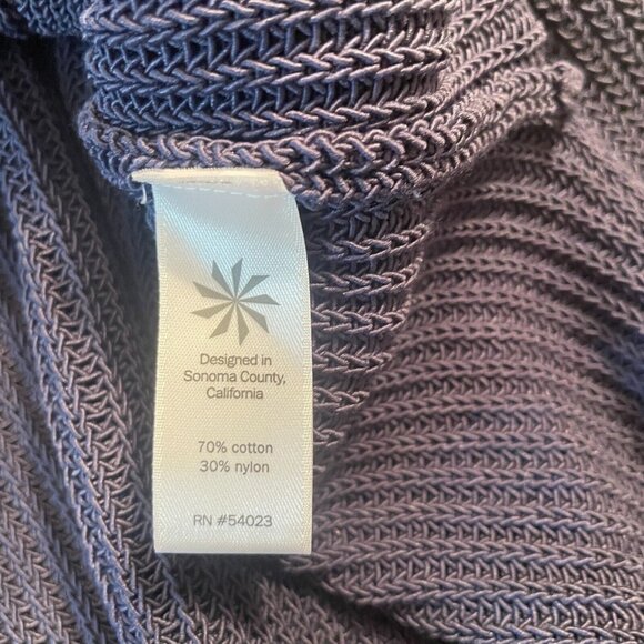 Athleta Highline Sweater Sz Large Tunic Blue V-Neck Knit Preppy Neutral Normcore - Picture 12 of 15